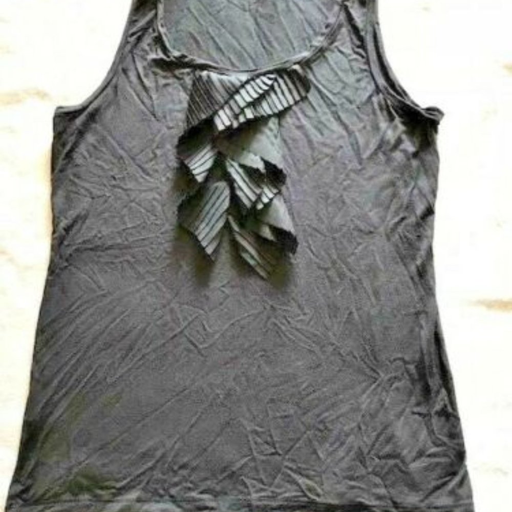 Ann Taylor Black Tank with Ruffle Detail